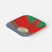 西カウボーイサンタベルトバックルレッドシャツジーンズ ペーパープレート (傾斜あり)