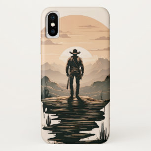 西カウボーイシルエット iPhone X ケース