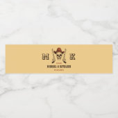 西カウボーイスカルモノグラムボホカントリーウェディング ペットボトルラベル (シングルラベル)