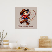 西カウボーイズカスタマイズ可能 ポスター (キッチン)