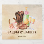 西カウボーイズ女性のカーボーイ結婚パーティーパーソナライズされた ビールラベル (シングルラベル)