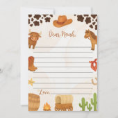 西カウボーイタイムカプセルノートメッセージカード サンキューカード (正面)