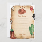 西カウボーイタイムカプセルノートメッセージカード サンキューカード (正面)