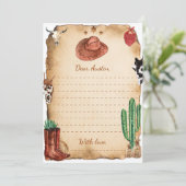 西カウボーイタイムカプセルノートメッセージカード サンキューカード (スタンド正面)