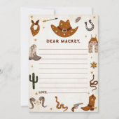 西カウボーイタイムカプセルノートメッセージカード 招待状 (正面)