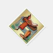 西カウボーイチャンピオンサドルブーツロープパーティー スタンダードカクテルナプキン (角)