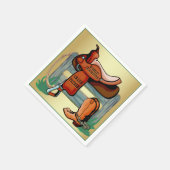 西カウボーイチャンピオン祖父サドルブーツ スタンダードカクテルナプキン (角)