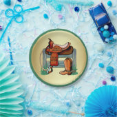 西カウボーイチャンピオン祖父サドルブーツ ペーパープレート (パーティー)