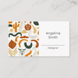 西カウボーイデザートブルスカルボホサボテン 名刺