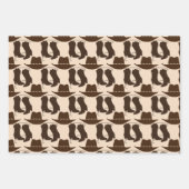 西カウボーイハットとブーツ ラッピングペーパーシート (正面3)