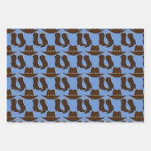 西カウボーイハットとブーツ ラッピングペーパーシート (正面2)