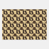 西カウボーイハットとブーツ ラッピングペーパーシート (正面)