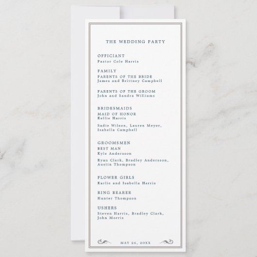 西カウボーイハットウェディングプログラム 招待状 (裏面)