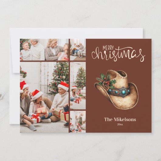 西カウボーイハットクリスマス5写真 シーズンカード (正面)