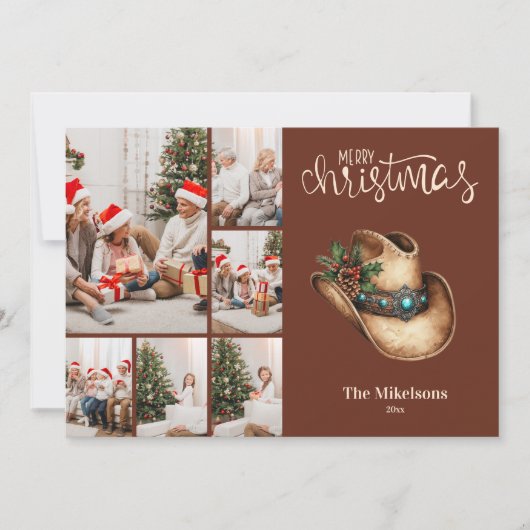 西カウボーイハットクリスマス6写真 シーズンカード (正面)