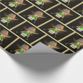 西カウボーイハットシャンパン祝花火 ラッピングペーパー (角)