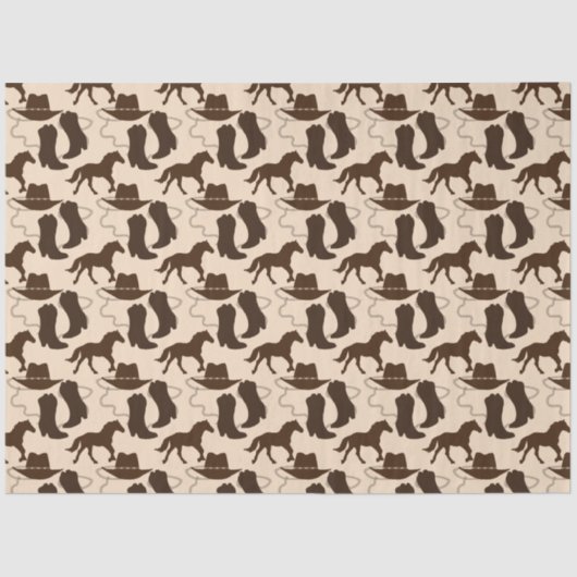 西カウボーイハットブーツホース 薄葉紙 (正面)