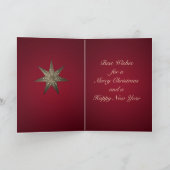 西カウボーイハットブーツロープスタークリスマスカード カード (内部)