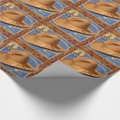 西カウボーイハットロープレザーフェイクデニムクリスチム ラッピングペーパー (角)