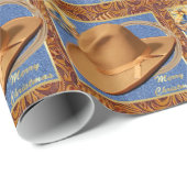 西カウボーイハットロープレザーフェイクデニムクリスチム ラッピングペーパー (ロールコーナー)