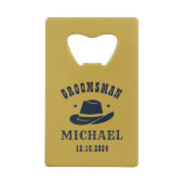 西カウボーイハットGroomsmenパーソナライズされた名 クレジットカード栓抜き (裏面)