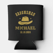 西カウボーイハットGroomsmenパーソナライズされた名 缶クーラー (裏面)