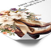 西カウボーイバチェロレッテバブリーバーテーブルサイン ポスター (角)