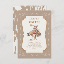 西カウボーイバッキングブロンコおむつラッフル 招待状