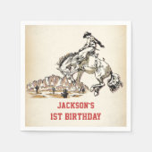 西カウボーイバースデーパーティナプキンス スタンダードカクテルナプキン (正面)