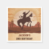 西カウボーイバースデーパーティナプキンス スタンダードカクテルナプキン (正面)