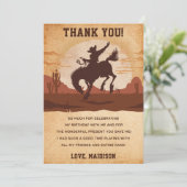 西カウボーイバースデーパーティーサンキューカード 招待状 (スタンド正面)