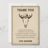 西カウボーイバースデーパーティーサンキューカード 招待状 (正面)