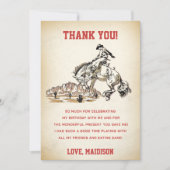 西カウボーイバースデーパーティーサンキューカード 招待状 (正面)