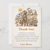 西カウボーイバースデーパーティーサンキューカード 招待状 (正面)