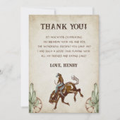 西カウボーイバースデーパーティーサンキューカード 招待状 (正面)