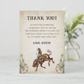 西カウボーイバースデーパーティーサンキューカード 招待状 (スタンド正面)