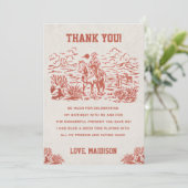 西カウボーイバースデーパーティーサンキューカード 招待状 (スタンド正面)