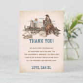 西カウボーイバースデーパーティーサンキューカード 招待状 (スタンド正面)