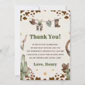 西カウボーイバースデーパーティーサンキューカード 招待状 (正面)