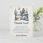 西カウボーイバースデーパーティーサンキューカード 招待状 (スタンド正面)