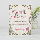 西カウボーイバースデーパーティーサンキューカード 招待状 (スタンド正面)