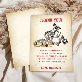 西カウボーイバースデーパーティーサンキューカード 招待状