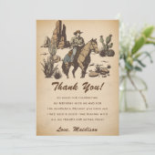 西カウボーイバースデーパーティーサンキューカード 招待状 (スタンド正面)