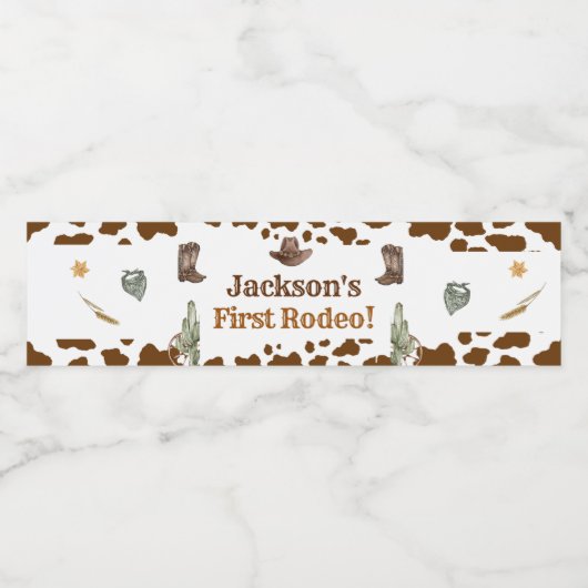 西カウボーイバースデーパーティー水ボトルラベル ペットボトルラベル (シングルラベル)