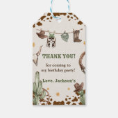 西カウボーイバースデーパーティー ギフトタグ (裏面)