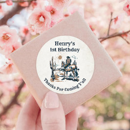 西カウボーイバースデーパーティー ラウンドシール