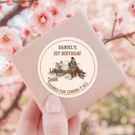 西カウボーイバースデーパーティー ラウンドシール