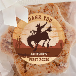 西カウボーイバースデーパーティー ラウンドシール