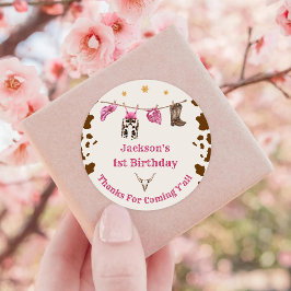 西カウボーイバースデーパーティー ラウンドシール