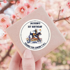 西カウボーイバースデーパーティー ラウンドシール